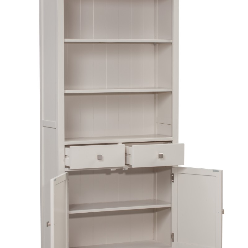 Cotswold Grey Painted 2 Door 2 Drawer Large Bookcase
