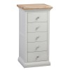 Cotswold Grey Painted 5 Drawer Tallboy