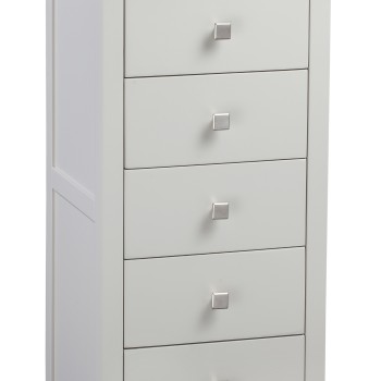 Cotswold Grey Painted 5 Drawer Tallboy