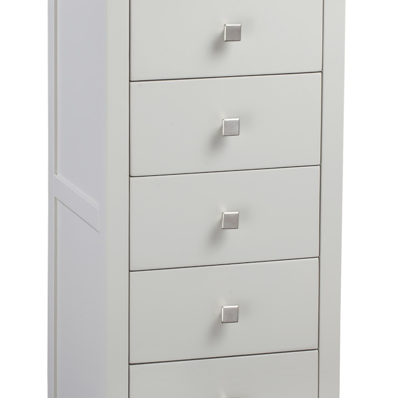 Cotswold Grey Painted 5 Drawer Tallboy