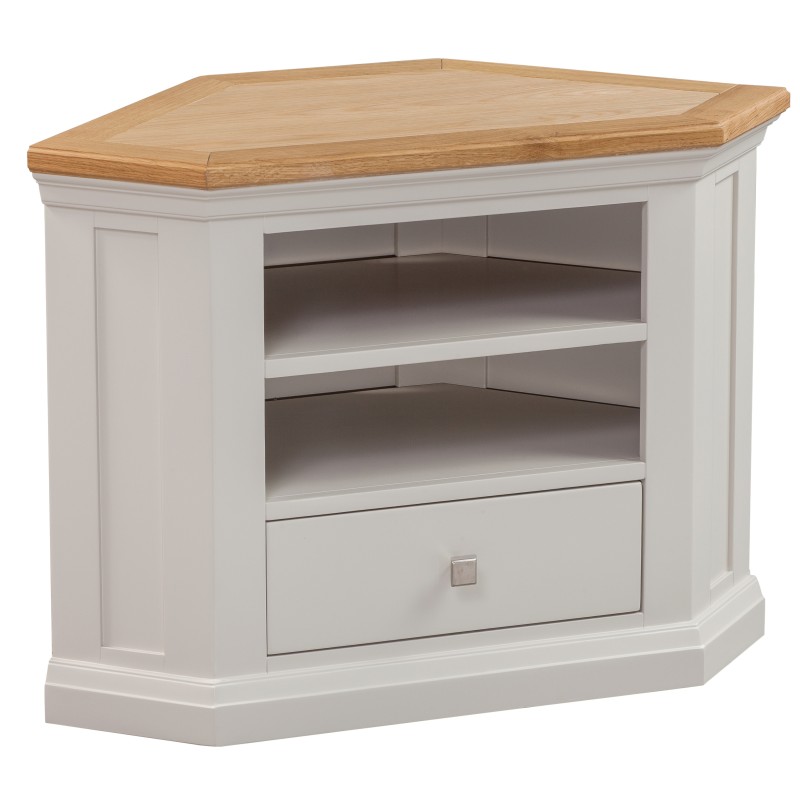 Cotswold Grey Painted Corner TV Cabinet