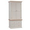 Cotswold Grey Painted Gents Double Wardrobe with Drawers