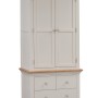 Cotswold Grey Painted Gents Double Wardrobe with Drawers