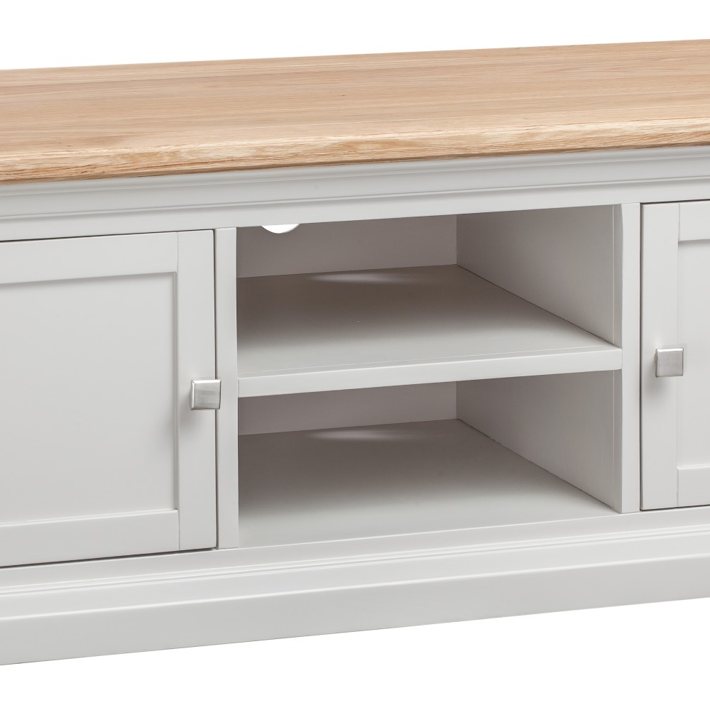Cotswold Grey Painted Large TV Cabinet