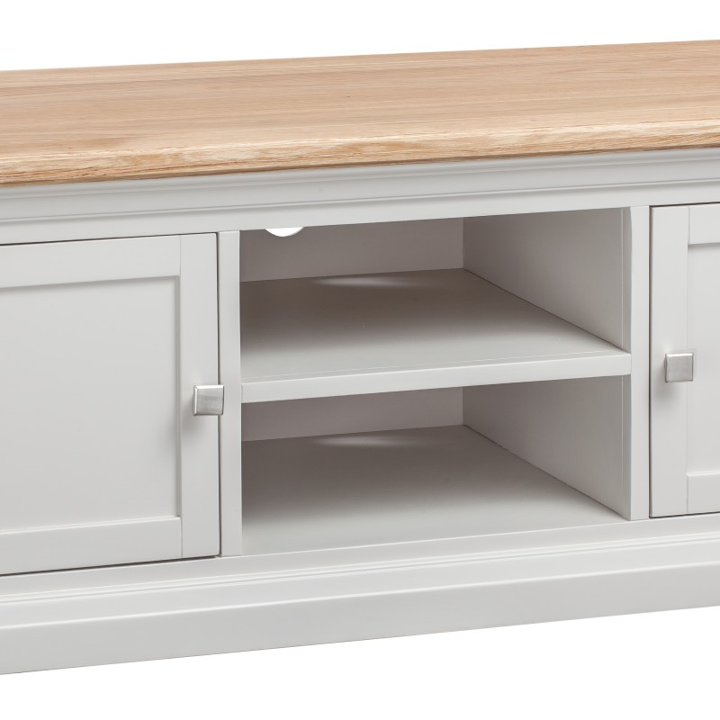 Cotswold Grey Painted Large TV Cabinet