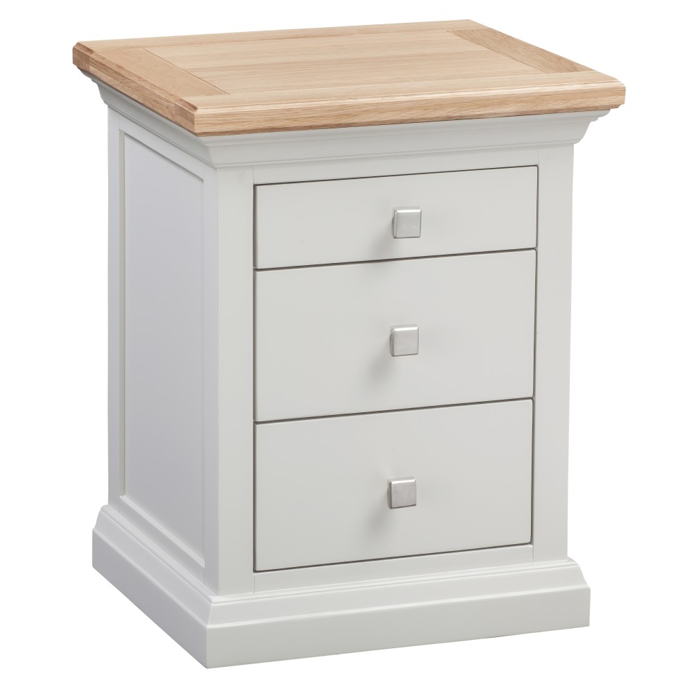Cotswold Grey Painted 3 Drawer Bedside Cotswold Grey Painted 3 Drawer Bedside