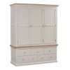 Cotswold Grey Painted Triple Wardrobe with Drawers