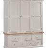 Cotswold Grey Painted Triple Wardrobe with Drawers