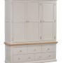 Cotswold Grey Painted Triple Wardrobe with Drawers