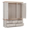 Cotswold Grey Painted Triple Wardrobe with Drawers