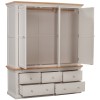 Cotswold Grey Painted Triple Wardrobe with Drawers