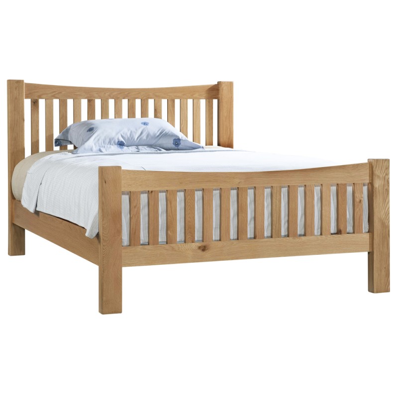 Dorset Oak 4'6'' Double High Foot End Bed