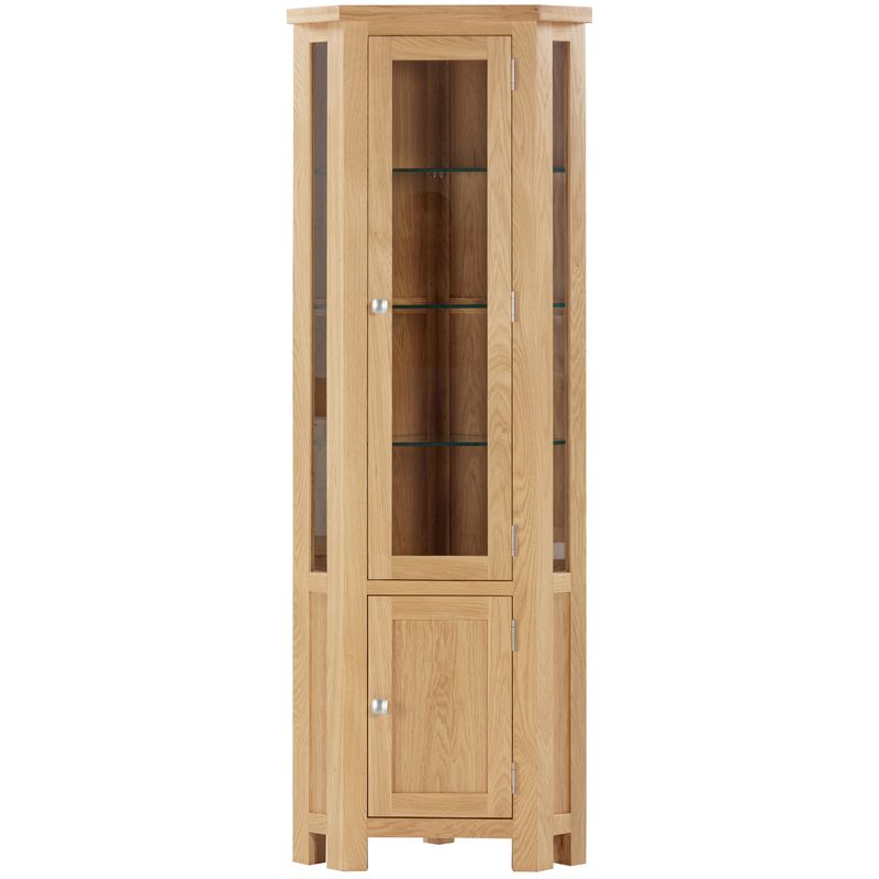 Dorset Oak Glazed Corner Display Cabinet