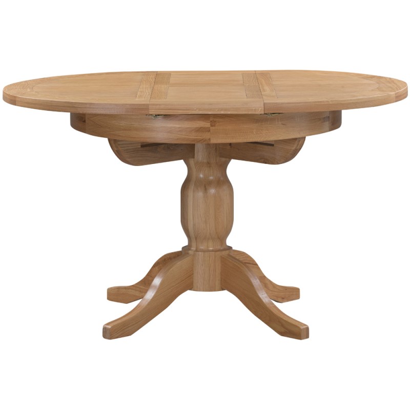 Dorset Oak Round Extending Pedestal Dining Table 