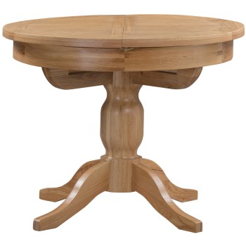 Dorset Oak Round Extending Pedestal Dining Table 