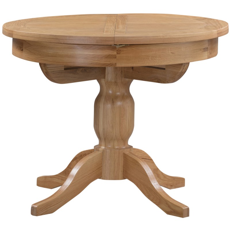 Dorset Oak Round Extending Pedestal Dining Table 