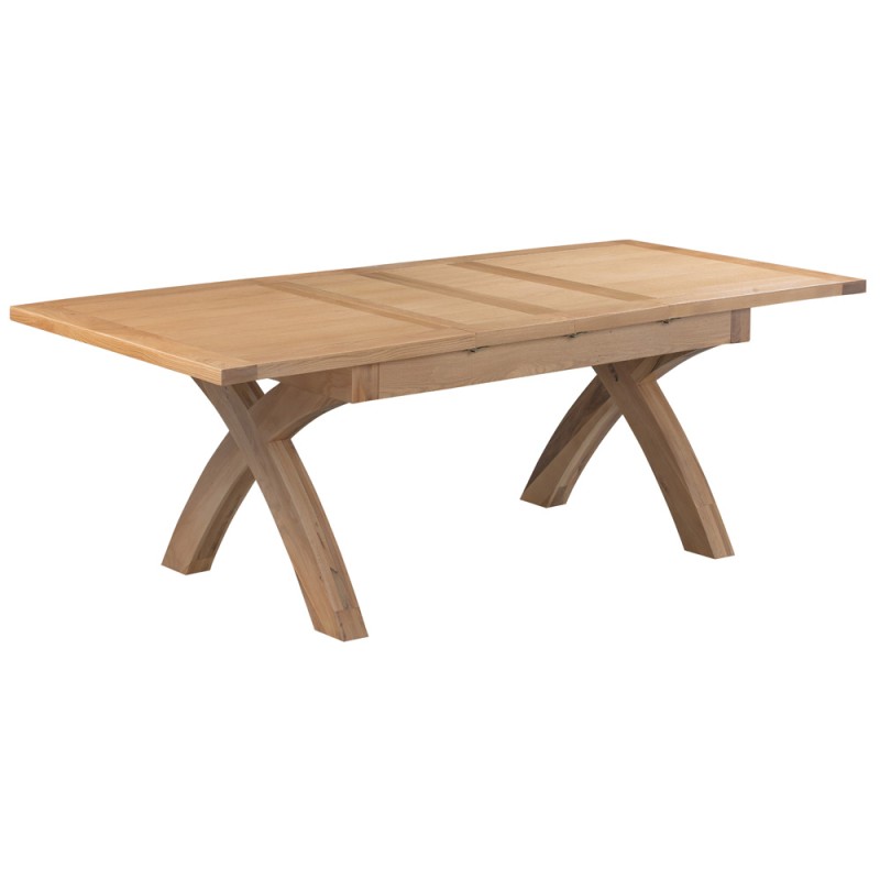 Dorset Oak X-Leg Extending Dining Table 