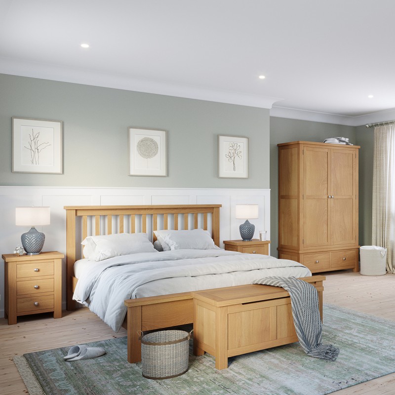 Dorset Oak New Style 5' Kingsize Low Foot End Bed 