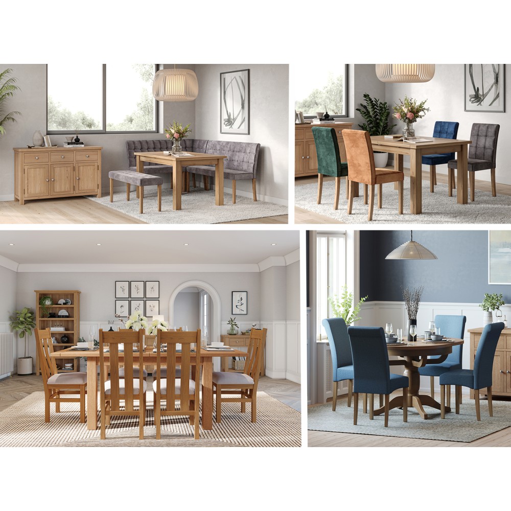 Dorset Oak Extending Flip Top Dining Table 