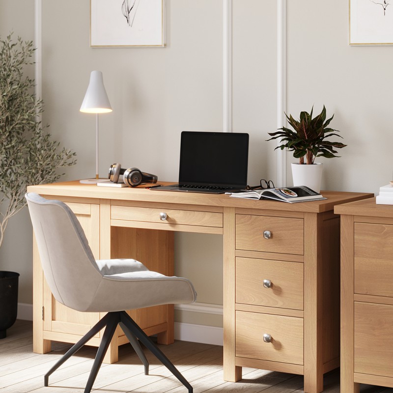 Dorset Oak Double Pedestal Desk