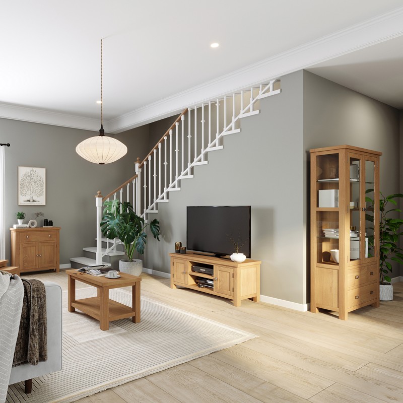 Dorset Oak Small Slim Bookcase