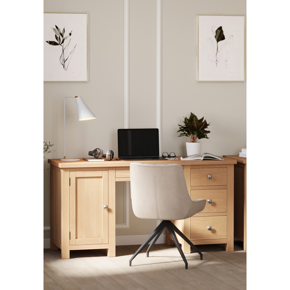 Dorset Oak Double Pedestal Desk