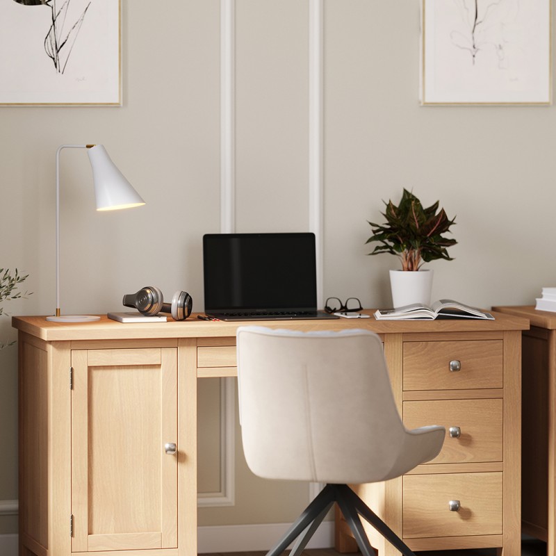 Dorset Oak Double Pedestal Desk