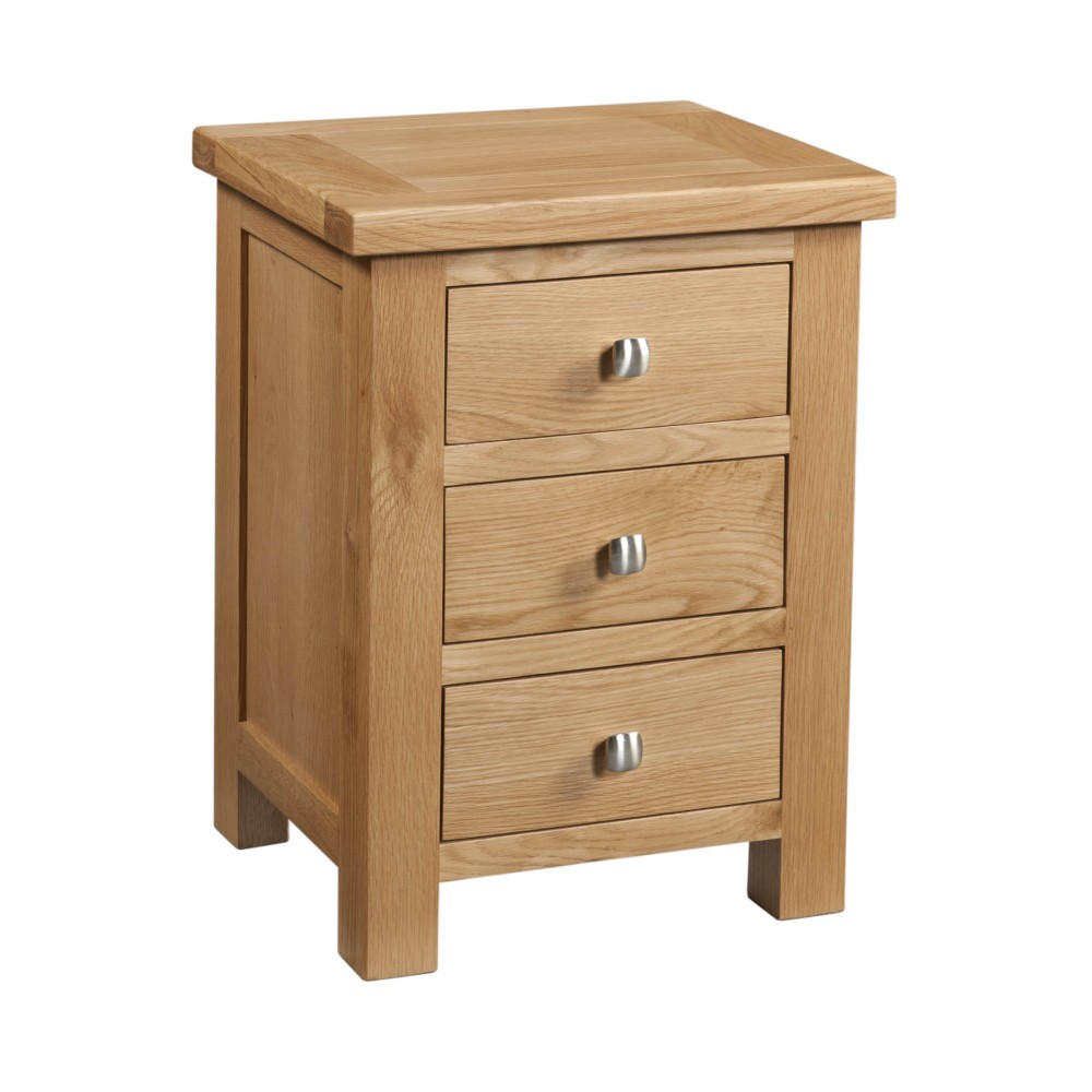 Dorset Oak 3 Drawer Bedside