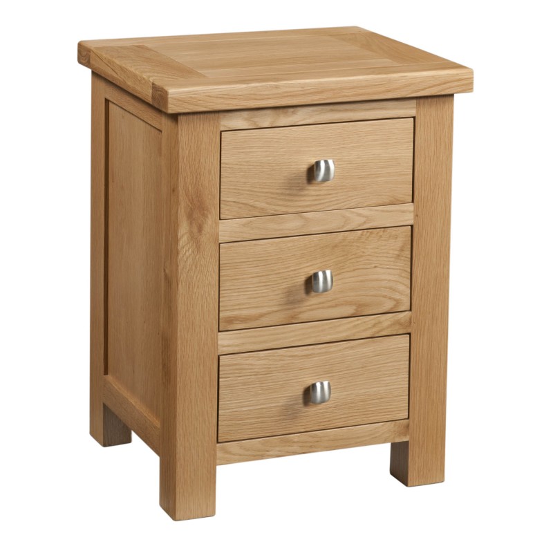 Dorset Oak 3 Drawer Bedside