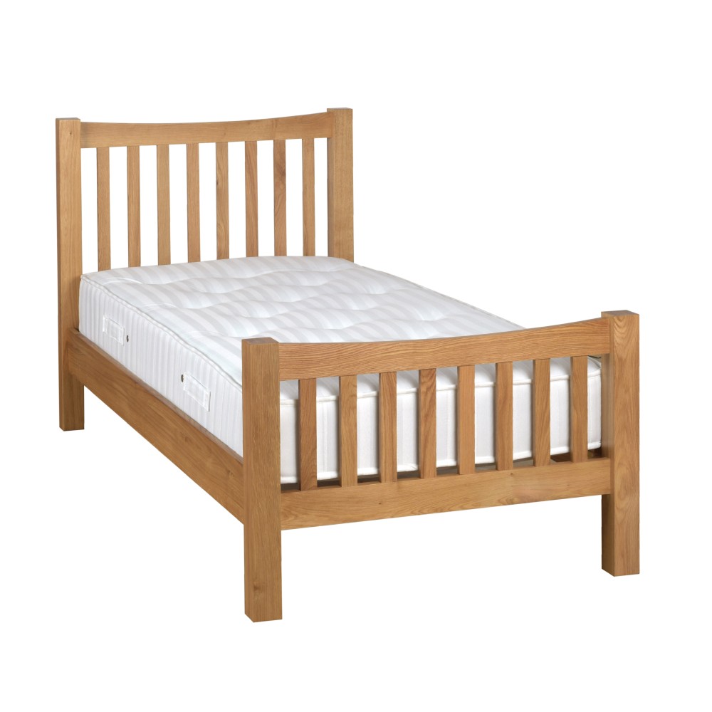 Dorset Oak 3' Single High Foot End Bed