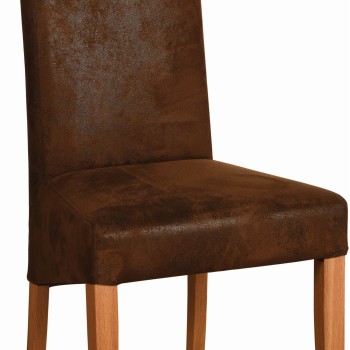 Dorset Oak Bison Fabric Dining Chair - Light Leg