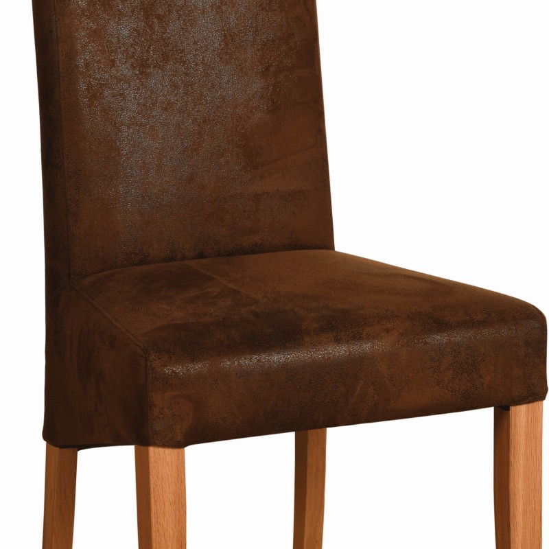 Dorset Oak Bison Fabric Dining Chair - Light Leg