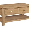 Dorset Oak Coffee Table With 2 Drawers