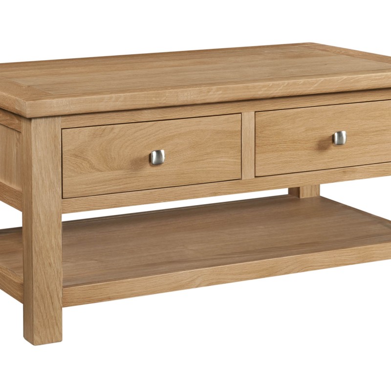Dorset Oak Coffee Table With 2 Drawers