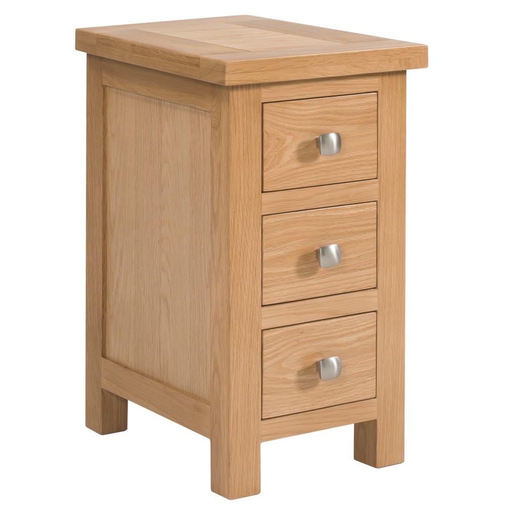Dorset Oak Compact 3 Drawer Bedside