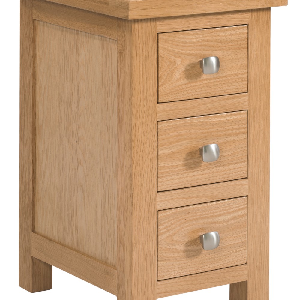 Dorset Oak Compact 3 Drawer Bedside