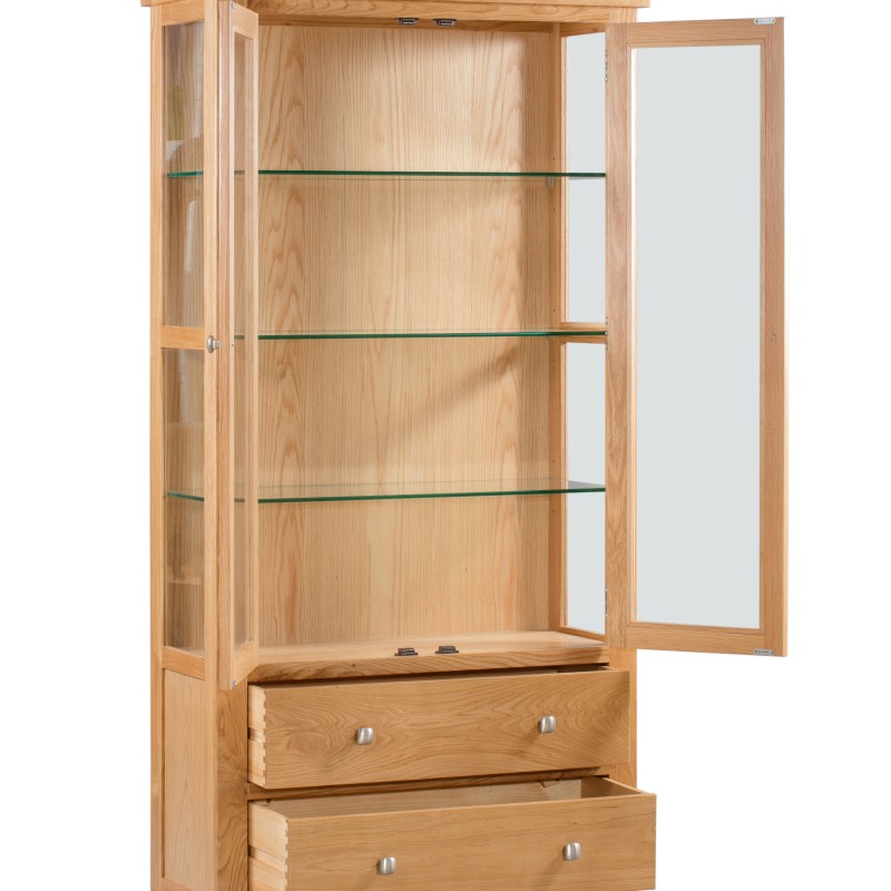 Dorset Oak Glazed Display Cabinet