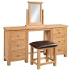 Dorset Oak Double Pedestal Dressing Table with Stool