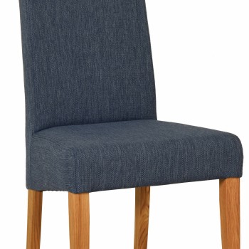 Dorset Oak Fabric Chair - Blue
