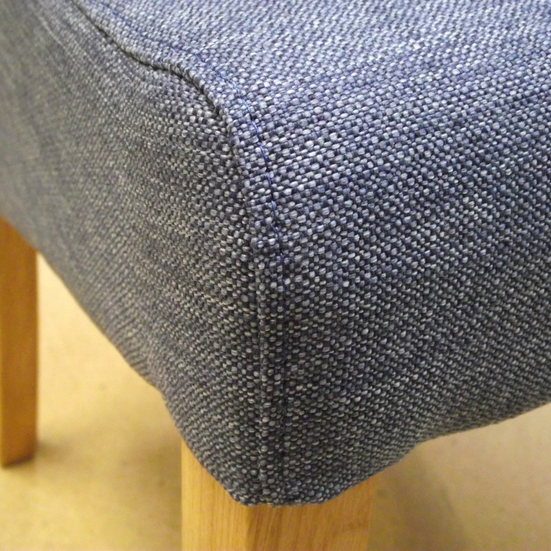 Dorset Oak Fabric Chair - Blue