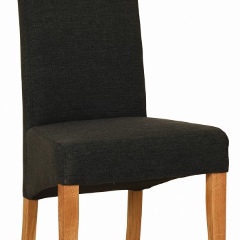 Dorset Oak Fabric Chair - Charcoal