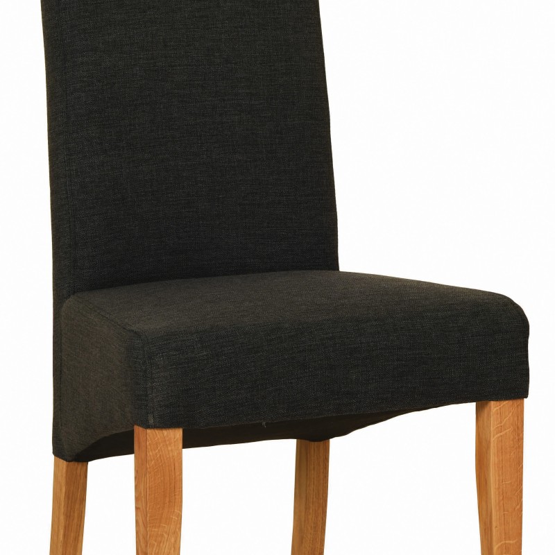 Dorset Oak Fabric Chair - Charcoal