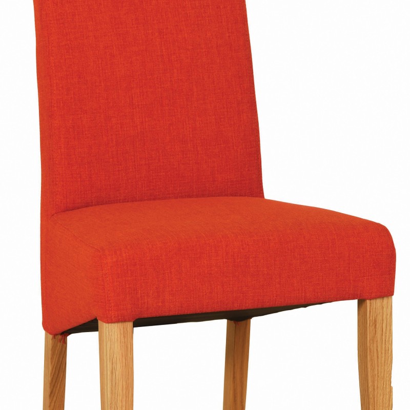 Dorset Oak Fabric Chair - Dark Orange