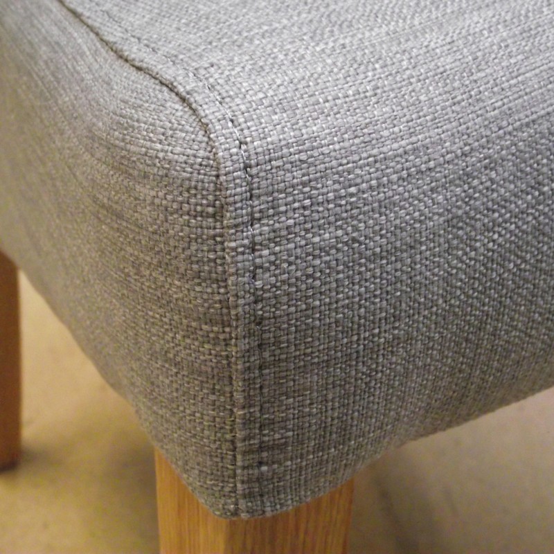 Dorset Oak Fabric Chair - Light Grey
