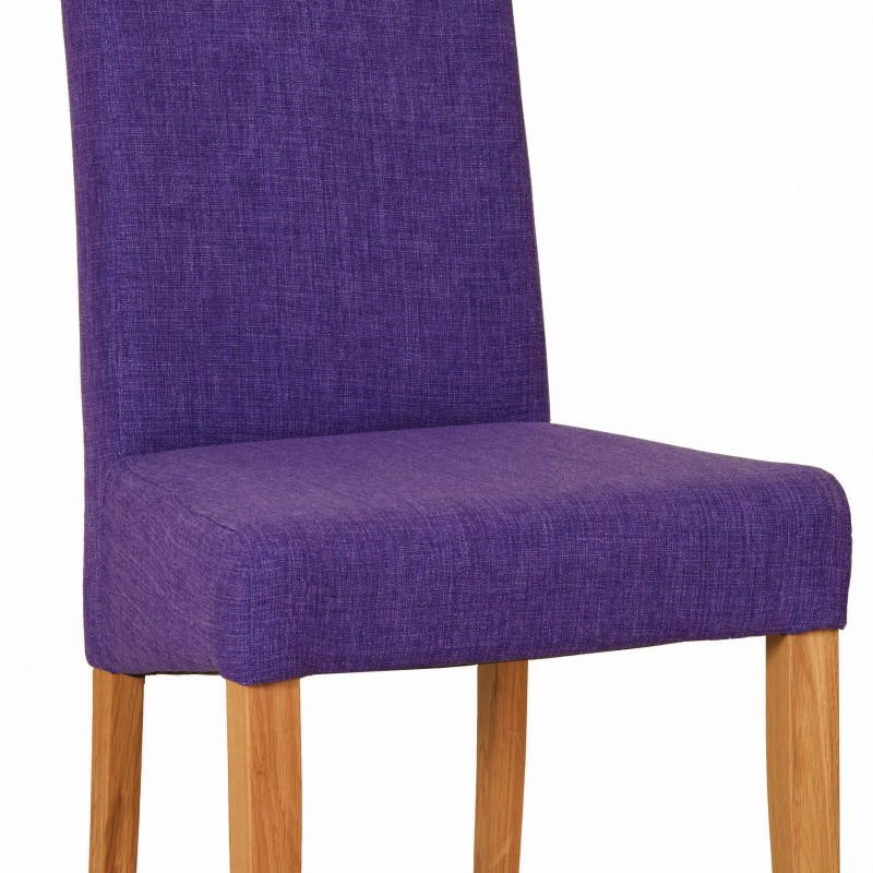 Dorset Oak Fabric Chair - Purple