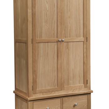 Dorset Oak Double Wardrobe With 2 Drawers