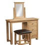 Dorset Oak Single Pedestal Dressing Table with Stool