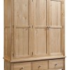 Dorset Oak Triple Wardrobe With 3 Drawers