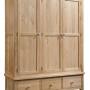 Dorset Oak Triple Wardrobe With 3 Drawers