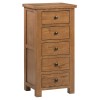 Dorset Rustic Oak 5 Drawer Tall Chest